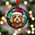 Cockapoo Golden in Santa Hat Suncatcher Decoration